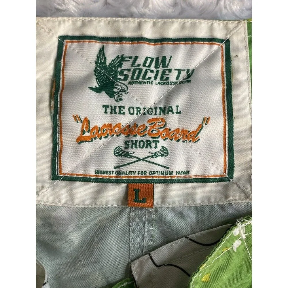 Flow Society Lacrosse shorts mens Size Large Vibrant Green Board Shorts
